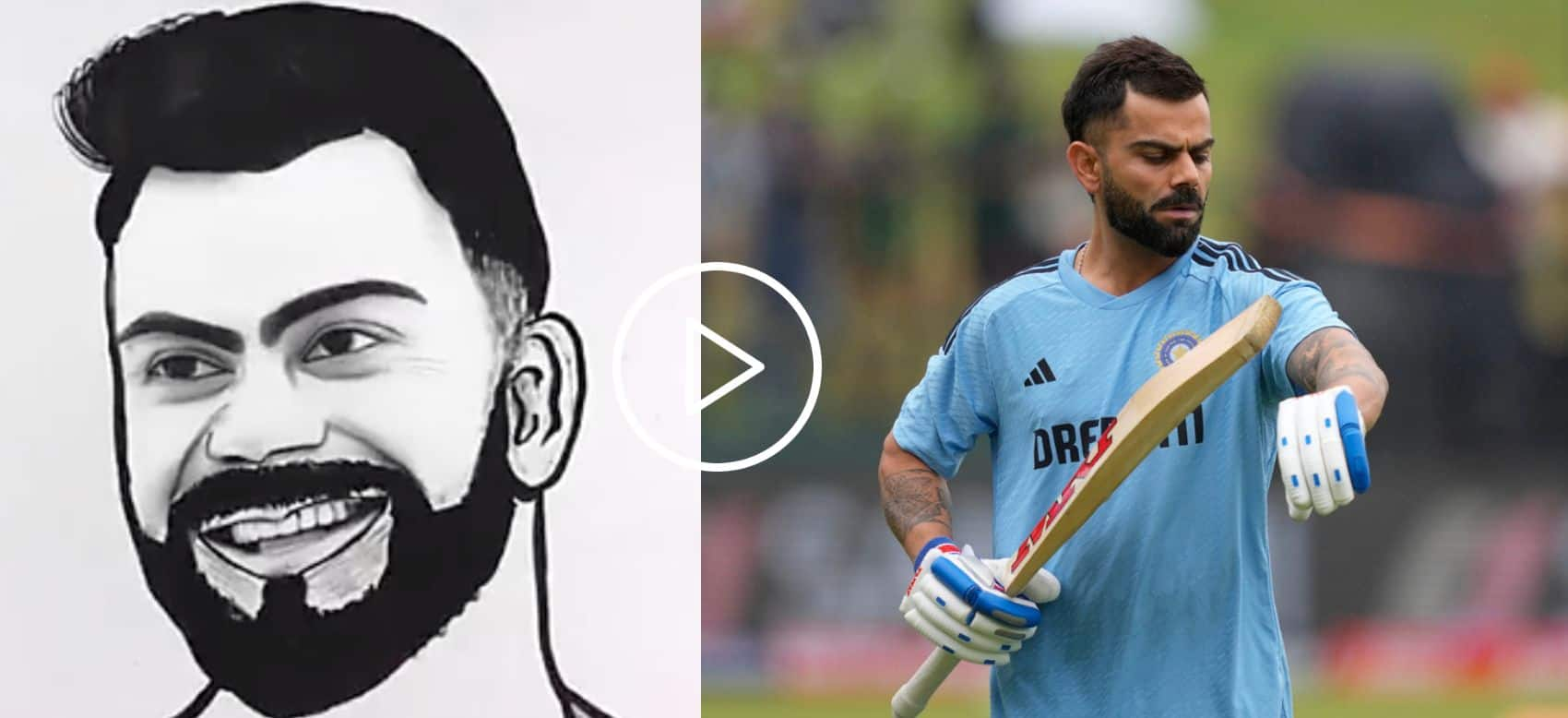 [WATCH] Virat Kohli Fan Dedicates Amazing Art-Work to Indian Legend Using Tongue